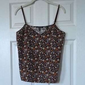 Scotch & Soda Floral Camisole - Black and Brown